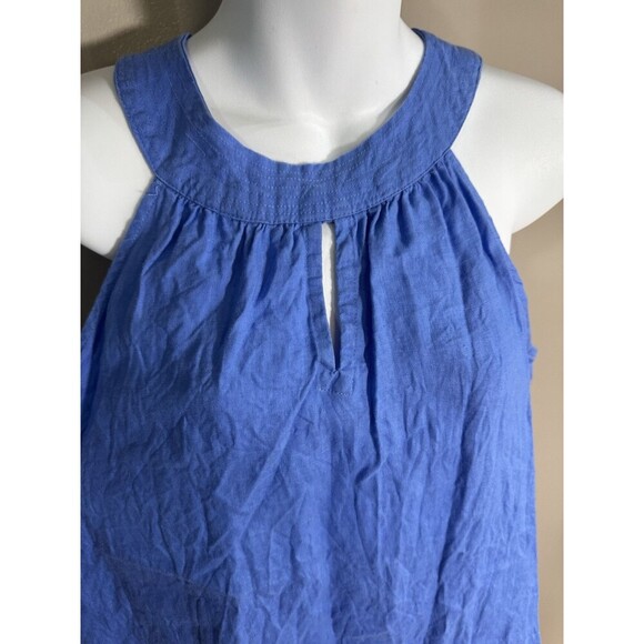 St. Tropez West 100% Linen Dress Blue Sleeveless Women's Sz Small - Picture 2 of 6